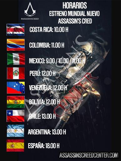 AssassinsCenter's tweet photo. Horarios estreno nuevo #AssassinsCreed. Hoy 12 Mayo
#ACSyndicate #ACVictory #MundoAssassin #NosUnimos @Ubisoft_Spain http://t.co/GYBwhpsQYB