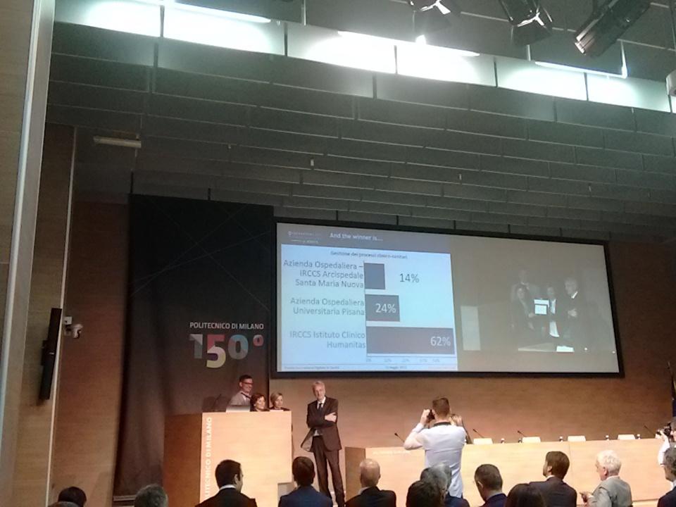 Osserv_Digital's tweet photo. Il premio nella categoria "Gestione dei processi clinico-sanitari" va a @HumanitasMilano #ODS15 http://t.co/cYNigG06ax