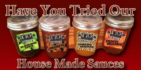 Twins1289's tweet photo. Have you tried our #BBQsauce? Which is your fave?
#blackjackapple #favorite #tangy #peachbrandy #carolinamustard http://t.co/etzIFHlY3N