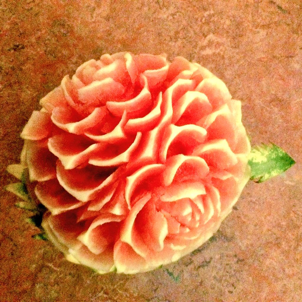 E17popup's tweet photo. Amazing watermelon sculptures made by one of our chefs last night. http://t.co/ziGJanoR6B