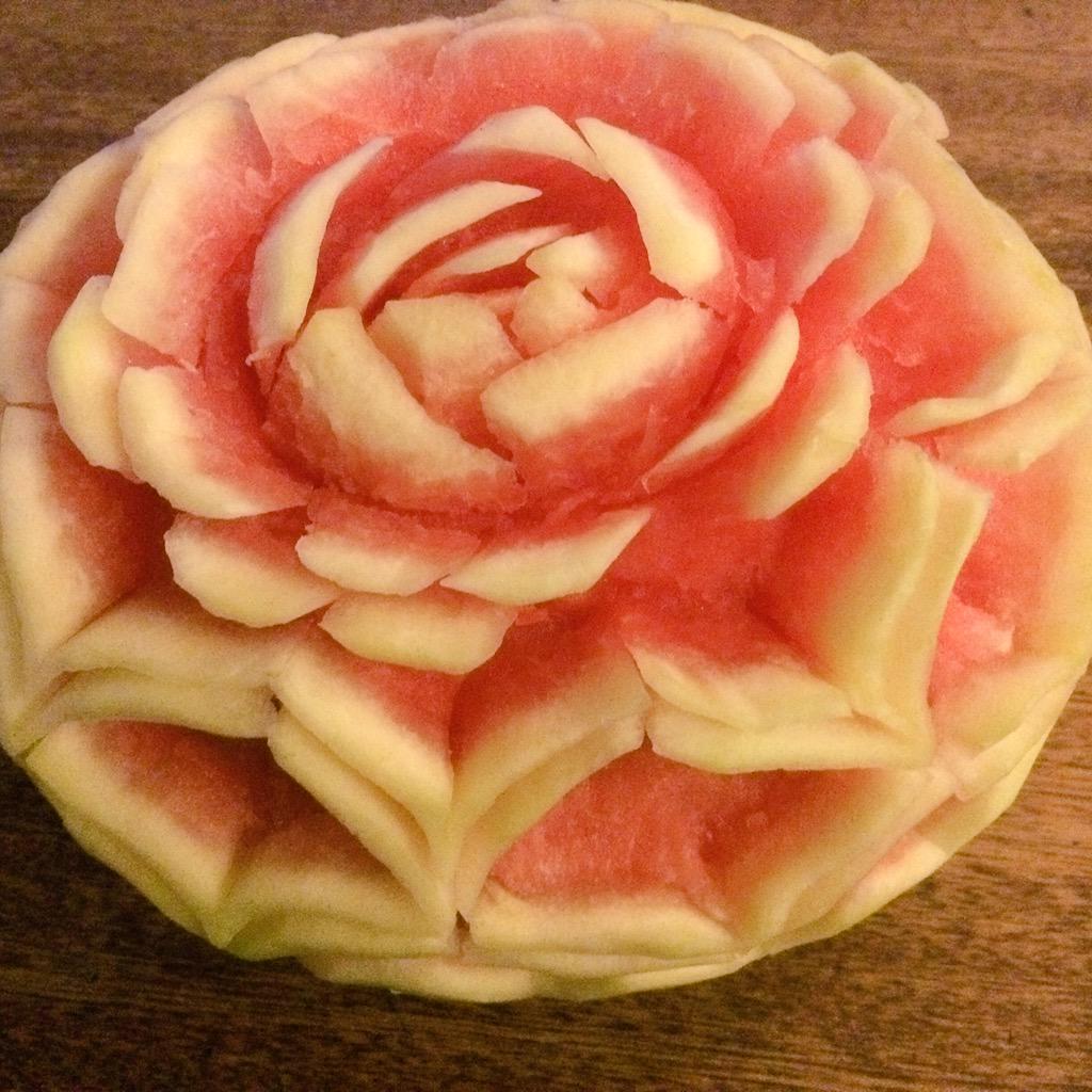 E17popup's tweet photo. Amazing watermelon sculptures made by one of our chefs last night. http://t.co/ziGJanoR6B