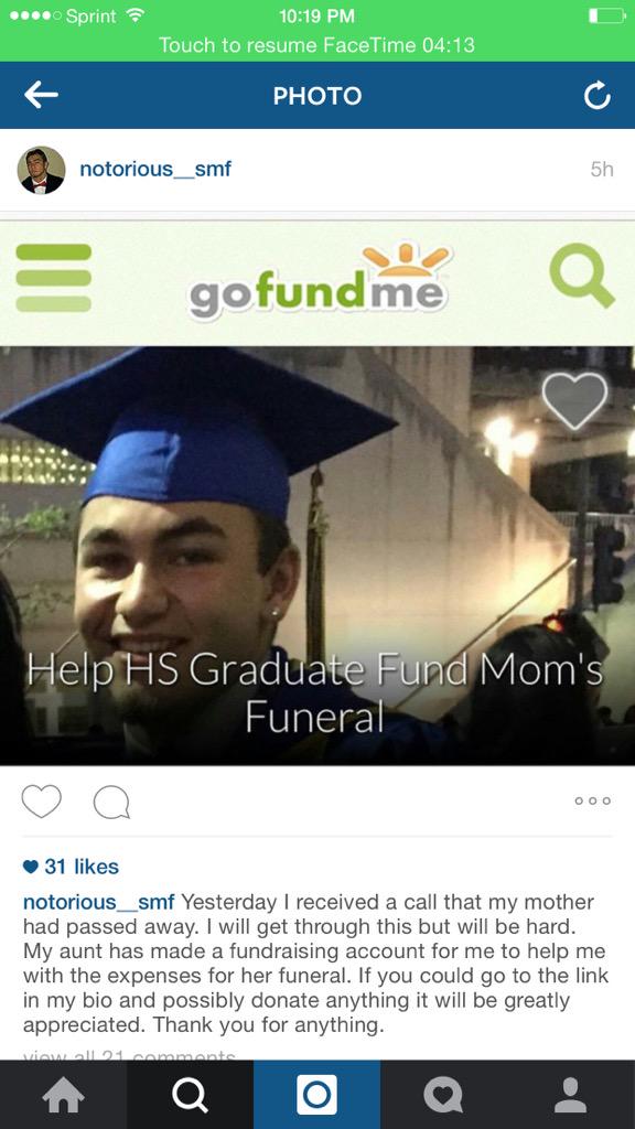 TreyRucker_'s tweet photo. Anything helps. Donations are greatly appreciated. Plz help support @Notorious_SMF . Link: http://t.co/4WnboeVemK http://t.co/ZFt071o0V4
