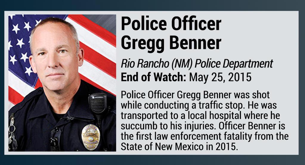 New Mexico officer Gregg Benner shot and killed during traffic stop