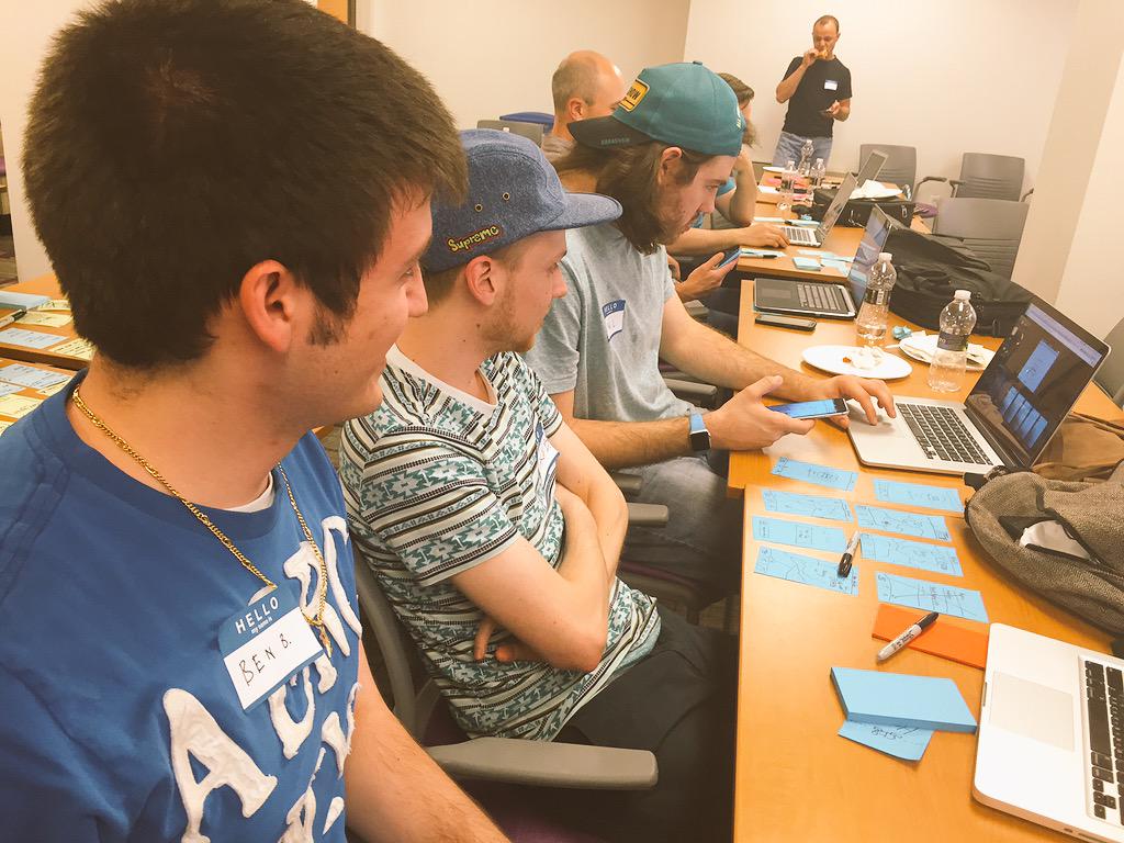UXPittsburgh's tweet photo. Paper prototypes all around. http://t.co/DwTAvmg0tE
