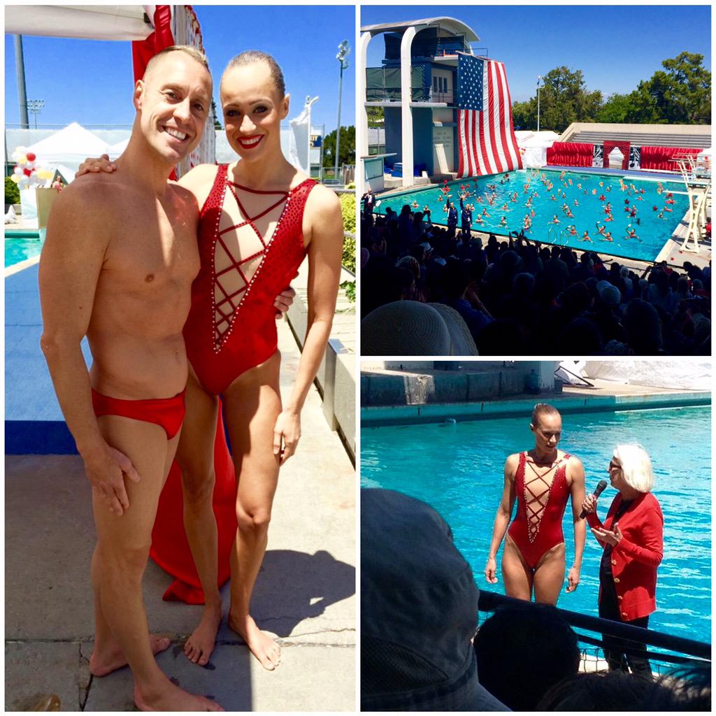 ChristinaNJones's tweet photo. #BillMay & I loved swimming for our home crowd, the #SantaClara @Aquamaids! #oceanofemotions #RoadToKazan #mixedduets http://t.co/GVWpfdGk1z