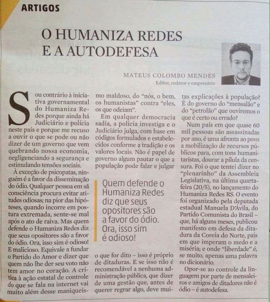 DesumanizaRedes's tweet photo. Leiam aí - é sobre a grande desgraça que é o @humanizaredes http://t.co/pRMIp5WrhM