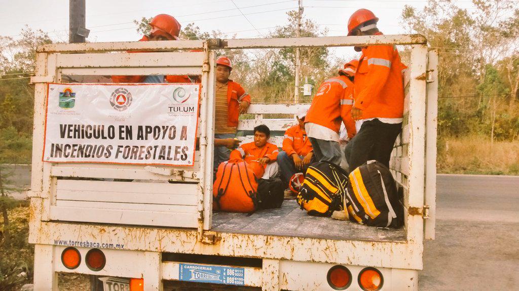 PCTulum's tweet photo. Atención a incendios forestales es prioridad para @DavidBalam #TulumSeguro @CONAFORQROO @rafaleonegr @TinoErrasquin http://t.co/aRGMh9AfJx