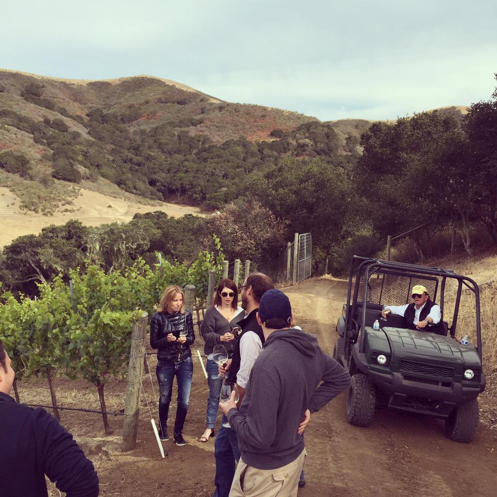 Beautiful day showing the vineyard and tasting the wines with <a href="/LucquesLA/">Lucques Restaurant</a> and <a href="/tylerwinery/">Tyler Winery</a>. #JCRVineyard