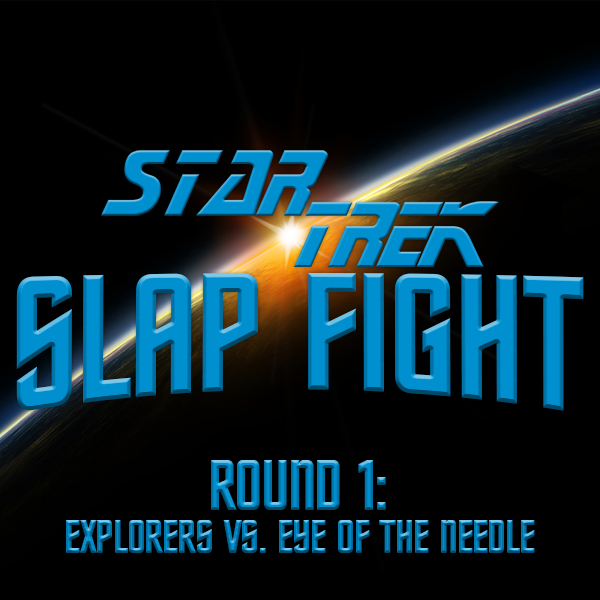TrekSlapFight's tweet photo. Sisko vs. Janeway! Bajoran Lightship vs. teeny wormhole! It's time for Star Trek Slap Fight! http://t.co/qM1dZUfNOy http://t.co/VqzkA8bBeh