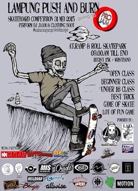 Lampung Push And Burn skateboard competition,sunday 31 may 2015 @rampnroll_skatepark