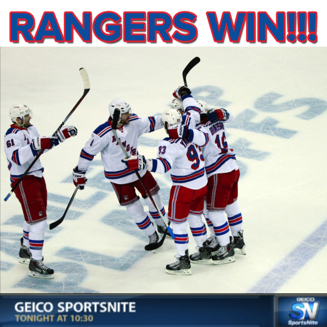 SNYtv's tweet photo. RANGERS WIN and FORCE GAME 7! http://t.co/osjud72FRA