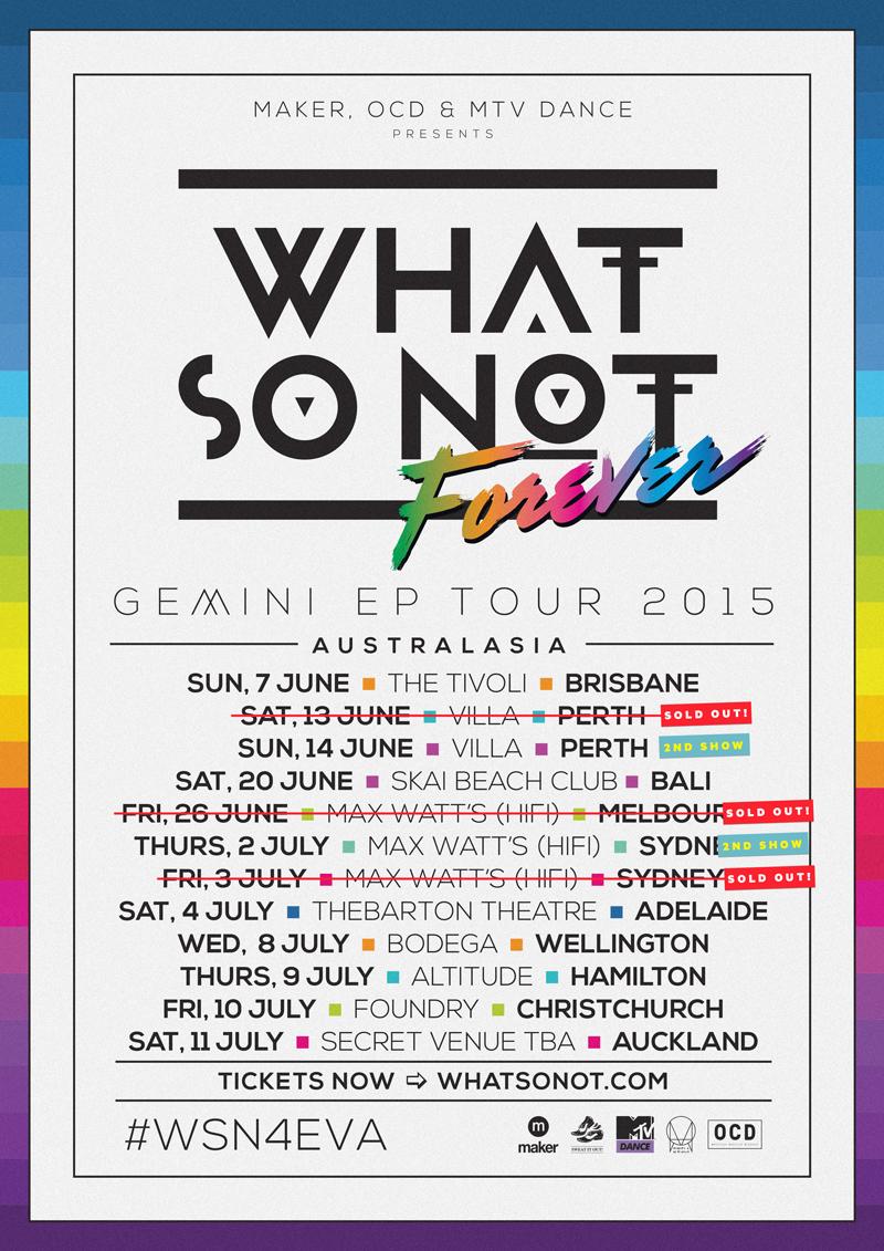 WhatSoNot's tweet photo. Auckland, Wellington, Christchurch, Hamilton, Bali &amp; Australia - SEE YOU SOON #WSN4EVA http://t.co/QiBE7qtCMn