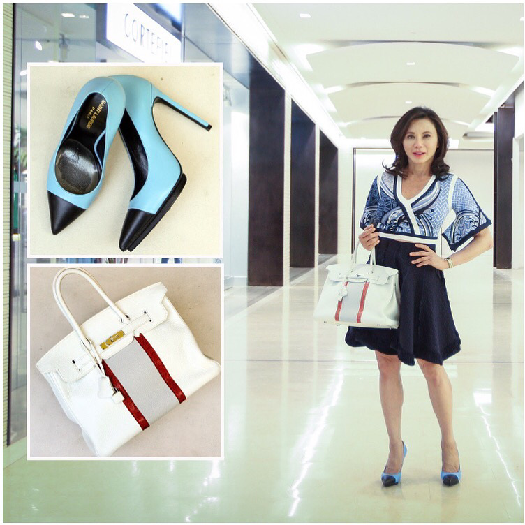 Victoria G. Belo, MD on X: OOTD; hot new trend #herveleger kimono top  #alaia skirt #saint Laurent shoes and Hermes #birkin bag.   / X