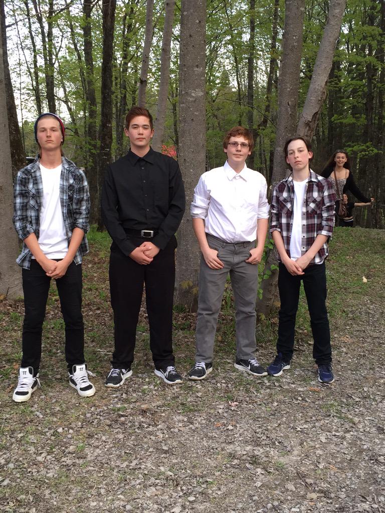 cbLRSD's tweet photo. Kyle &amp; Kevin with their brother Daryl &amp; their other brother Daryl at la Cabane à Sucre! #cbstudents #cbLRSD http://t.co/7mqUBASF8C