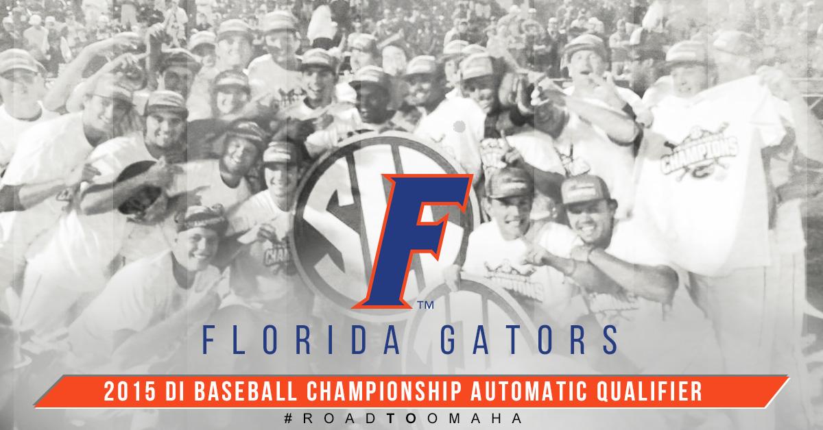NCAABaseball's tweet photo. Florida Gators are the 2015 @SEC Champions defeating Vanderbilt!

#RoadToOmaha http://t.co/gWGoZHhWcZ