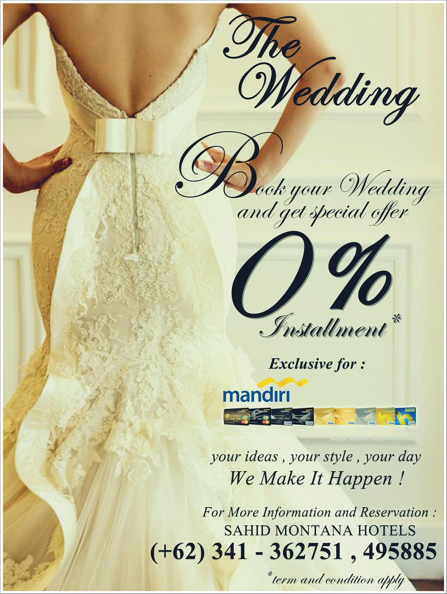 indahdemetria's tweet photo. Hurray,the solution of your Wedding with @SahidMontanaHtl ! Dijamin terpercaya. @infobatu @profiklan @infokotamalang http://t.co/2GyPieL6g1