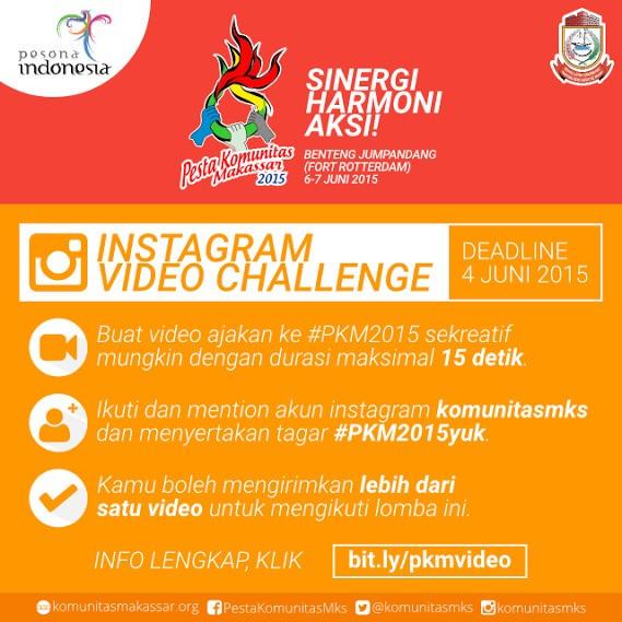 Ada kabar gembira kakak, ada instagram video challenge di #PKM2015, ikutki kakak ^^