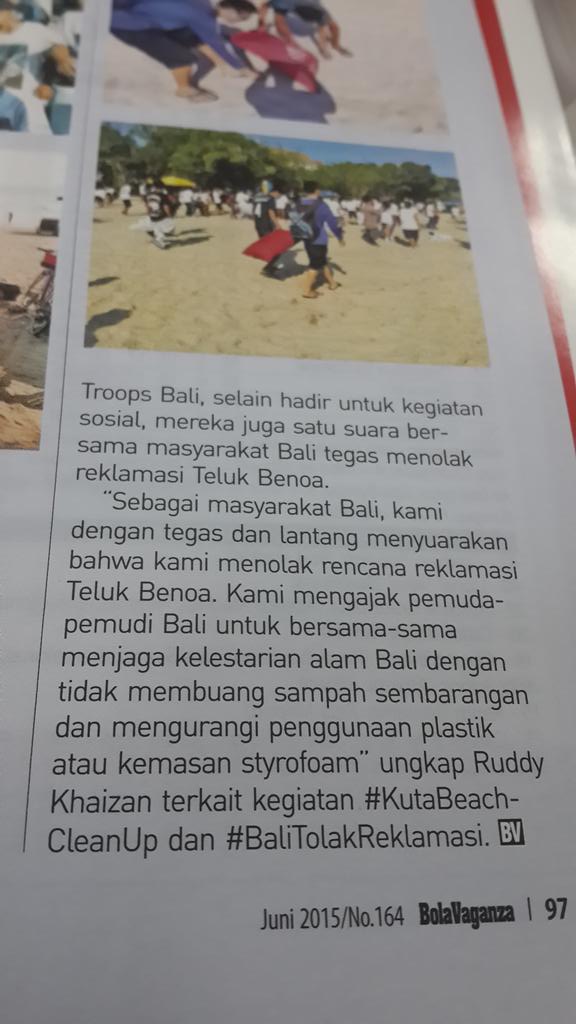 Chelsea in Bali (@bluestroopsbali) on Twitter photo Kegiatan #BeachCleanUp #BaliTolakReklamasi dimuat di <a href="/Bola_Vaganza/">BOLAVAGANZA ID</a> no. 164 edisi Juni 2015 😉 cc <a href="/Bali_Bersih/">KomunitasBaliBersih</a> Kegiatan #BeachCleanUp #BaliTolakReklamasi dimuat di <a href="/Bola_Vaganza/">BOLAVAGANZA ID</a> no. 164 edisi Juni 2015 😉 cc <a href="/Bali_Bersih/">KomunitasBaliBersih</a>