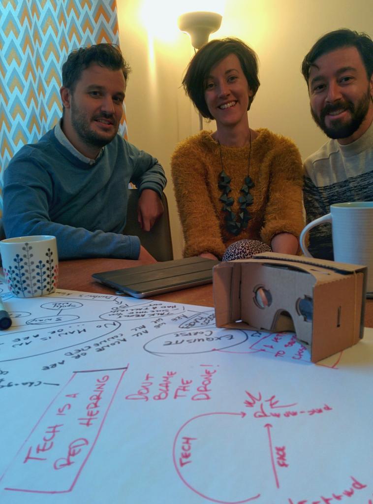 oscar_raby's tweet photo. Preparing #IslandsVR, great to be on the same page and in the same city with @RafiqCopeland @Katy_Morrison @_VRTOV_ http://t.co/U0nkK1sqTj