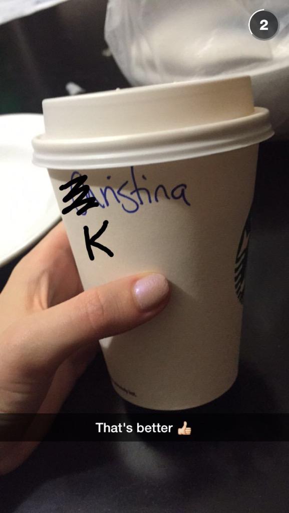 When starbucks spells your name wrong.. 😱😂🙅 #iknowthestruggle @kristinawebb_ 💕