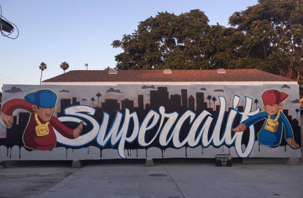 Supercalif411's tweet photo. Today's little graff session #Supercalif #graffiti #art #hiphop #bboys #funkyfresh @oneSAINTS_  @thapencilist http://t.co/dq21NG1sI4