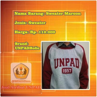 UNPADStore's tweet photo. Nama Barang: Sweater UNPAD 1957 | Warna: Merah Maroon | Harga: Rp. 110.000,- | CP: 0856-214-3738 http://t.co/1c0Gb2rf3W
