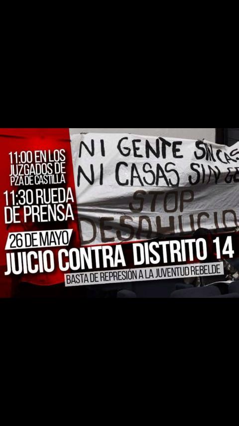 JCGetafe's tweet photo. Mañana #26M a las 11 en los juzgados de plaza Castilla para mostrar nuestra solidaridad a @DistritoCatorce http://t.co/nwPhGpe1IW