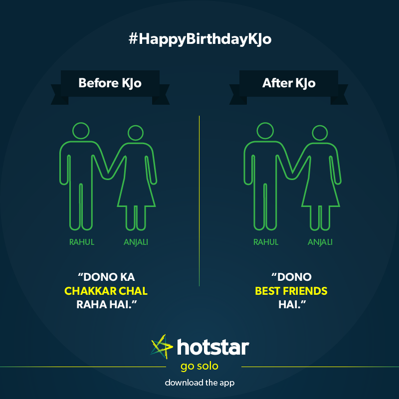 JioHotstar's tweet photo. On @karanjohar's birthday, we take a look at how he's influenced all of us with his return gifts. #HappyBirthdayKJo http://t.co/eJd4UTmvUg