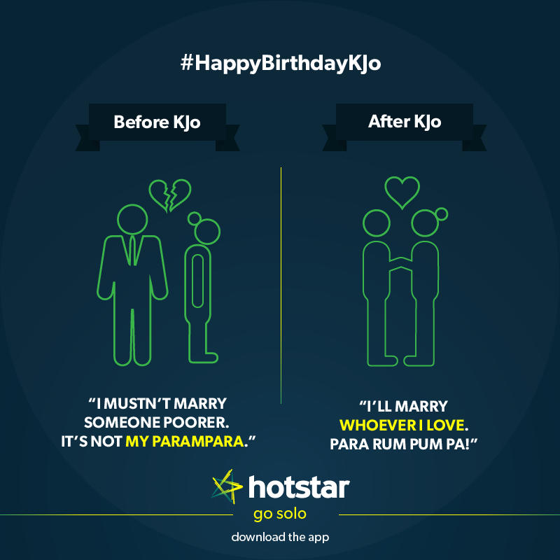 JioHotstar's tweet photo. On @karanjohar's birthday, we take a look at how he's influenced all of us with his return gifts. #HappyBirthdayKJo http://t.co/eJd4UTmvUg