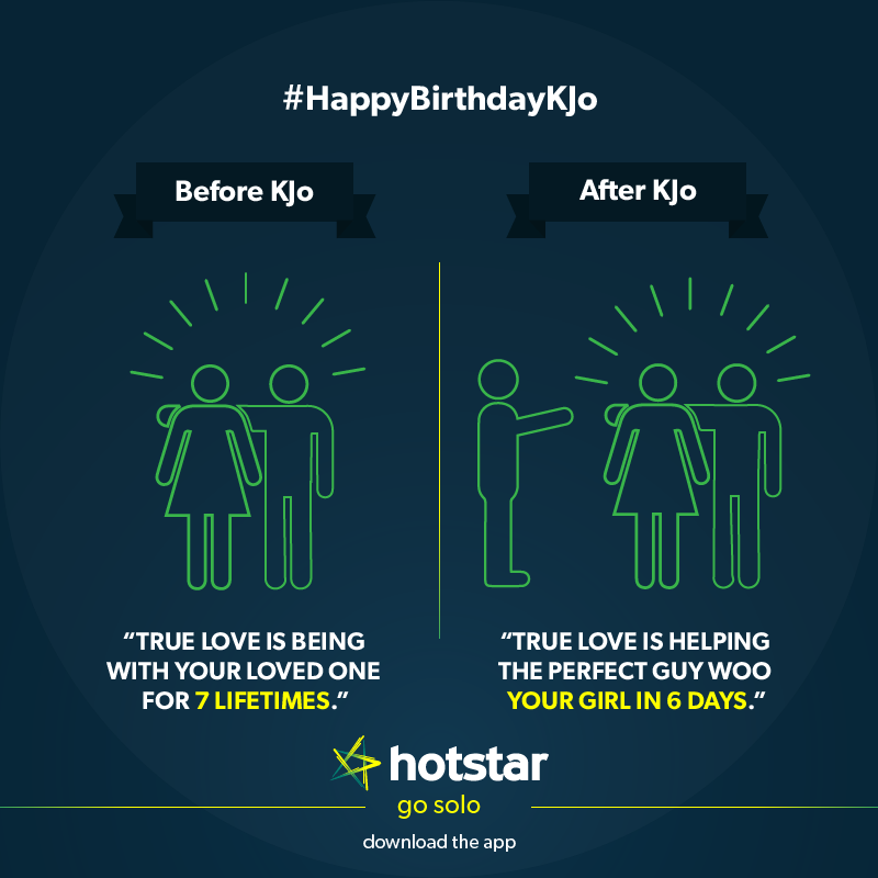 JioHotstar's tweet photo. On @karanjohar's birthday, we take a look at how he's influenced all of us with his return gifts. #HappyBirthdayKJo http://t.co/eJd4UTmvUg