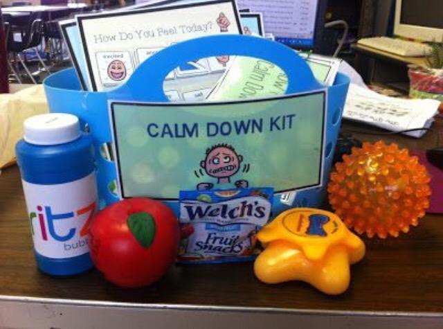 sandrachemouni's tweet photo. "Calm Down Kit" for the classroom #ACUedu_452 http://t.co/EBiNExtb8w