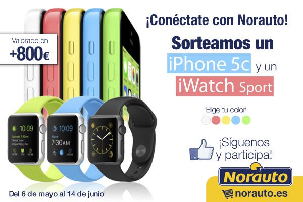 NorautoEspana's tweet photo. Sorteamos un #iPhone 5c y el nuevo #iWatch sport valorados en 800€ #sorteonorauto http://t.co/K0jkZYutCF http://t.co/hEzONwEbJG
