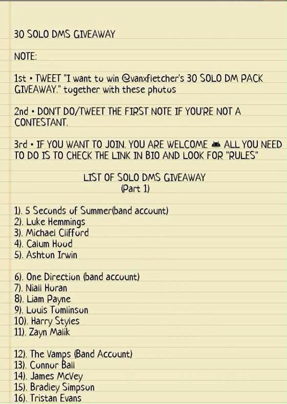 kthjjkarchive's tweet image. I want to win @vanxfletcher 's 30 SOLO DM PACK GIVEAWAY