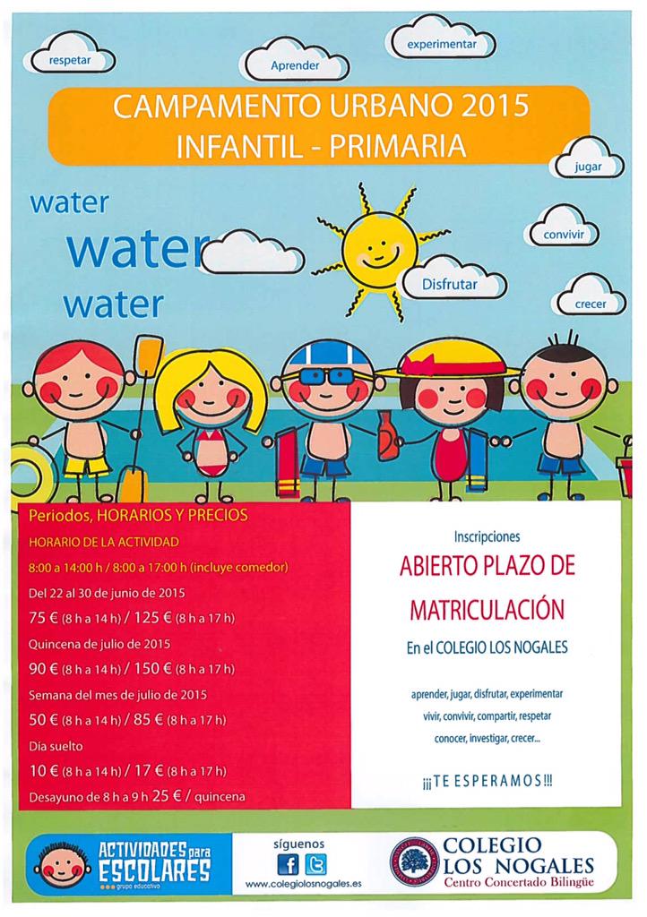 "CAMPAMENTO URBANO"
Colegio Los Nogales.
Del 22 de junio al 31 de julio.