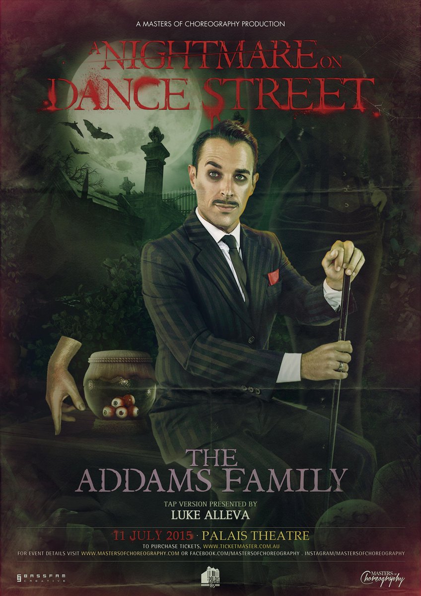 MOC_Australia's tweet photo. A NIGHTMARE ON DANCE STREET @PalaisTheatre
TICKETS ON SALE!
http://t.co/1ego0JZuPd

#MOC #addamsfamily #melbourne http://t.co/9EPQ4udvvx