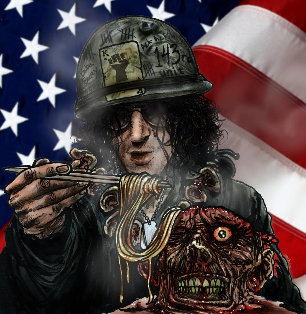 mattjacobsart's tweet photo. Let's set down our beer cans for a sec and have a nice holiday meal #MemorialDay #HanoiHowie @HowardStern @sternshow http://t.co/jrTVqMPDJs