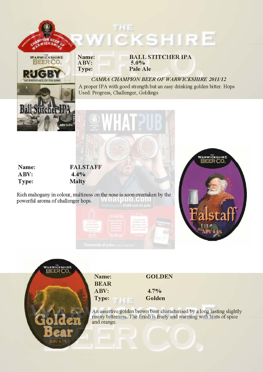 Warwickshires brewery Beer Festival  
The Square Peg Birmingham
1st - 7th June
Meet The Brewer 7pm Wednesday 3rd June