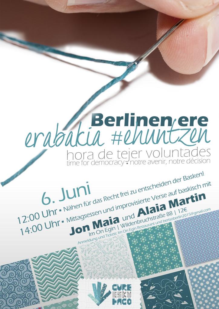 Ekainaren 6an Jon Maia eta Alaia Martin izango ditugu Berlinen #erabakiaehuntzen @GureEskuDago <a href="/naiz_info/">naiz:</a> <a href="/berria/">Berria.eus</a>