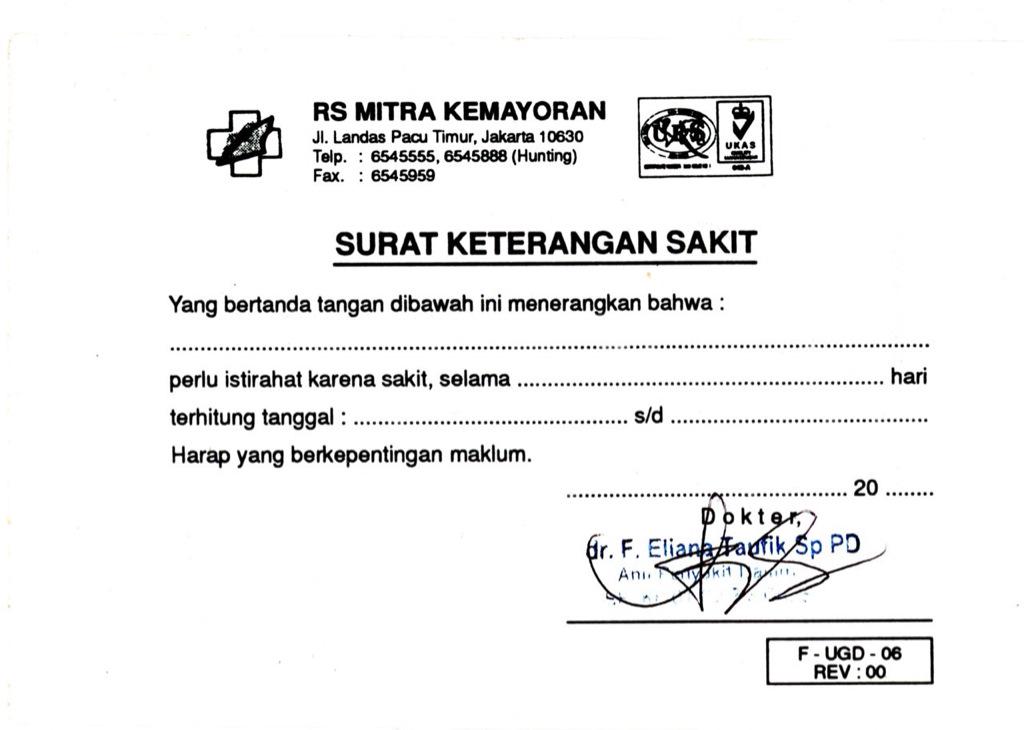 Contoh Surat Dokter Jakarta Utara Surat 28
