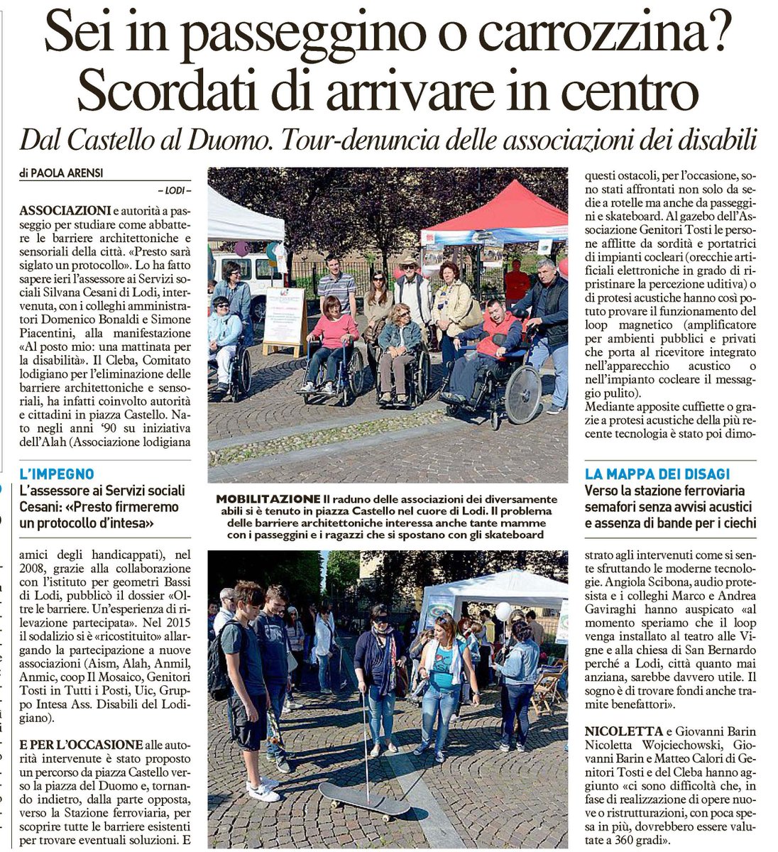 genitoritosti's tweet photo. #Alpostomio "Il Giorno" sulla mattinata del 24/5/2015. Gli assessori provano le barriere architettoniche/sensoriali. http://t.co/2jdr6CrPqv
