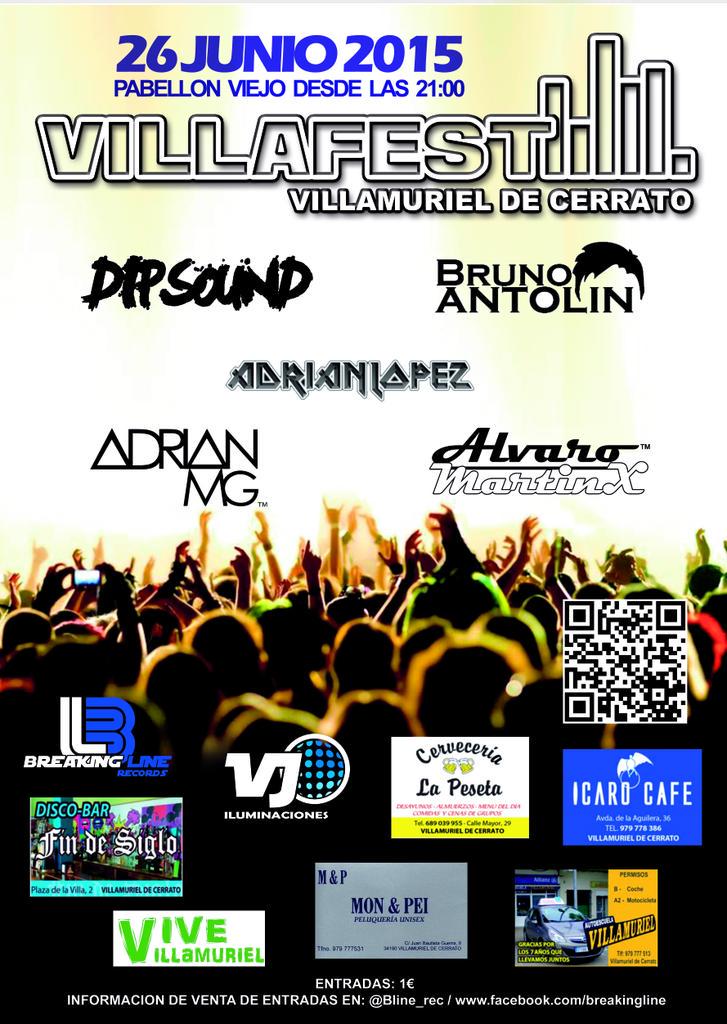 Bline_rec's tweet photo. VILLAFEST!! El 26 de Junio con @dipsound @Popeone89 @AlvaroMartinx @AdriiiMartn y @BrunoAntolin_dj  No os lo perdais http://t.co/iiUF4xxtPX