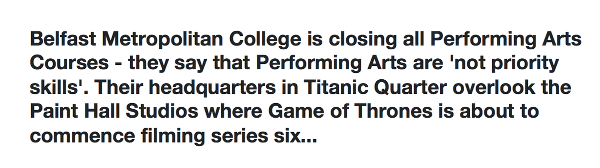 heresaclue2's tweet photo. https://t.co/XdlrG8TajK @LyricBelfast @GrandOperaHouse @TheMACBelfast @CrescentArts @BlackBoxBelfast @GameOfThrones http://t.co/l2N12brkFP