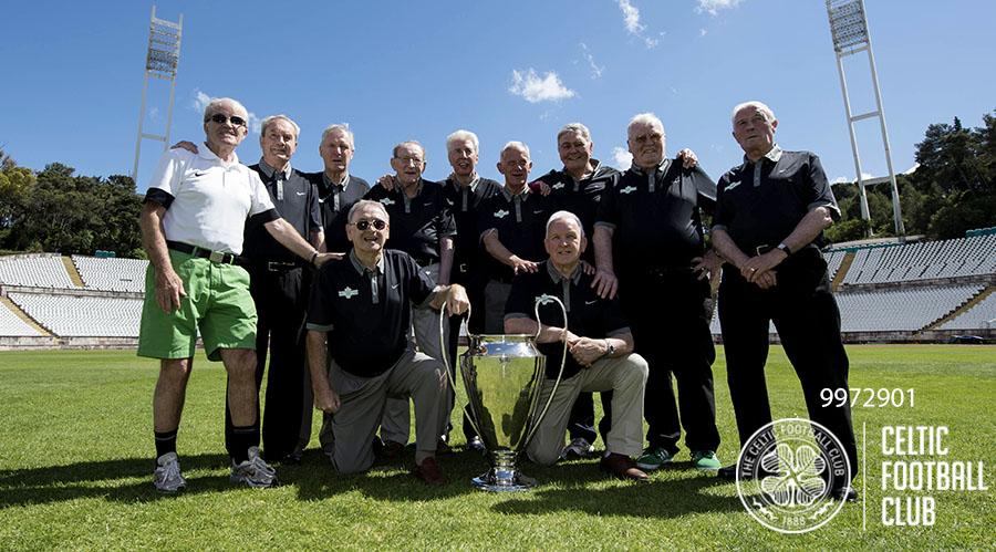 CelticFCPrints's tweet photo. Today marks the 48th anniversary of that famous night in Lisbon. Here we have the legends visiting Lisbon last year. http://t.co/FJsYyhXb1T