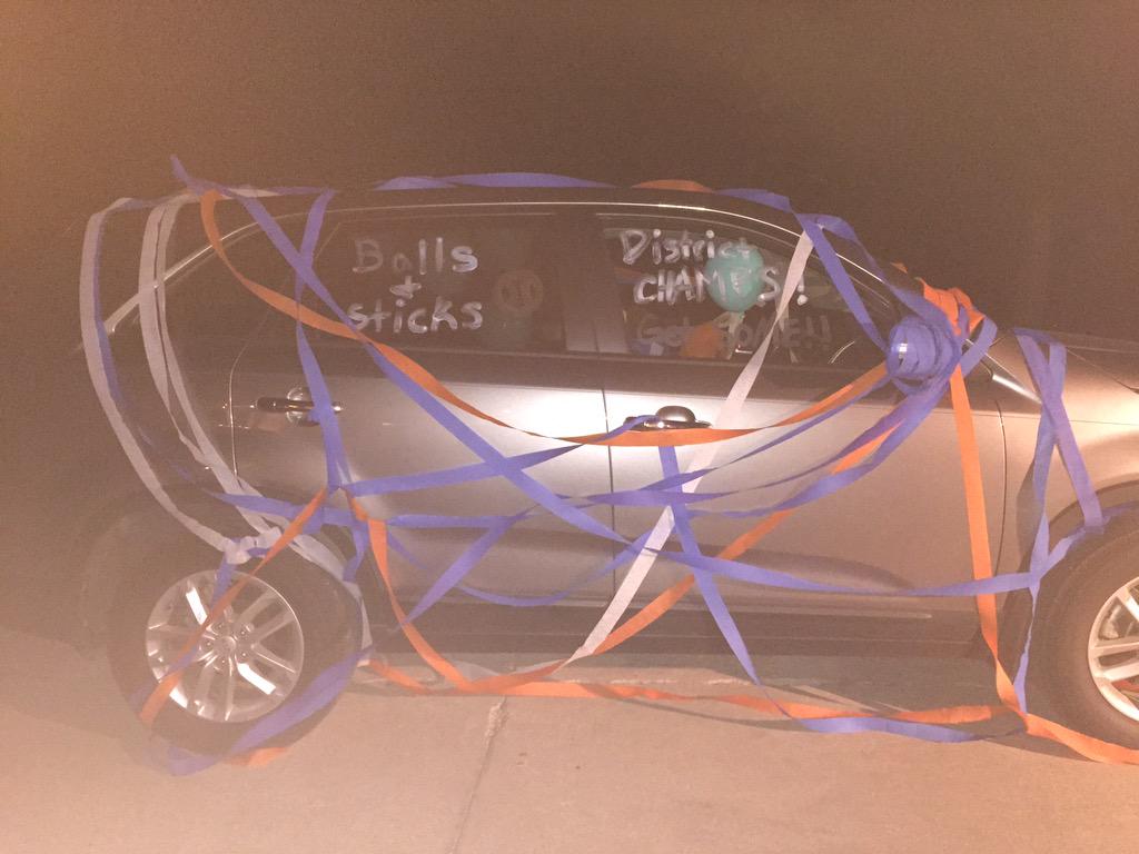 GCSoftball1's tweet photo. Soooo...this happened last night...@MaddieStewart7 @laurendecker_12 @21Abbey No one's ever done this for my birthday😄 http://t.co/xdyKyKVU5R