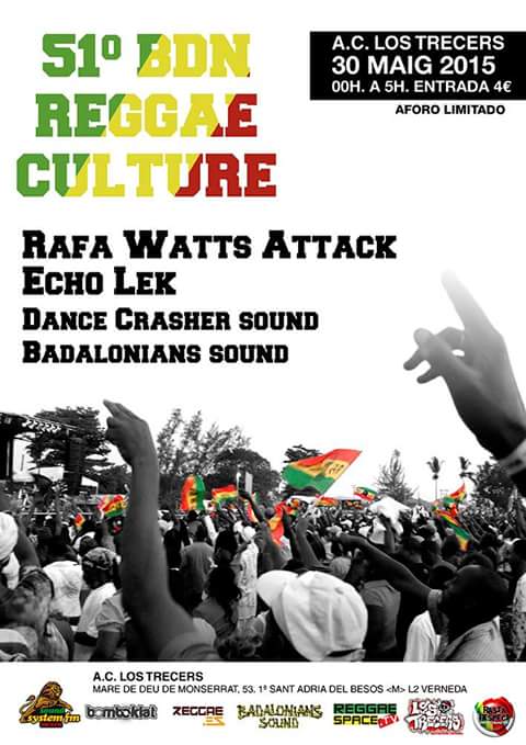 BadalonianSound's tweet photo. Aquest dissabte 30 tornem #BdnReggaeCulture ! A la #AcElsTrecers #SantAdria #CultureovaHype #WickedSelection #Vinyls http://t.co/czZnLrPnEN