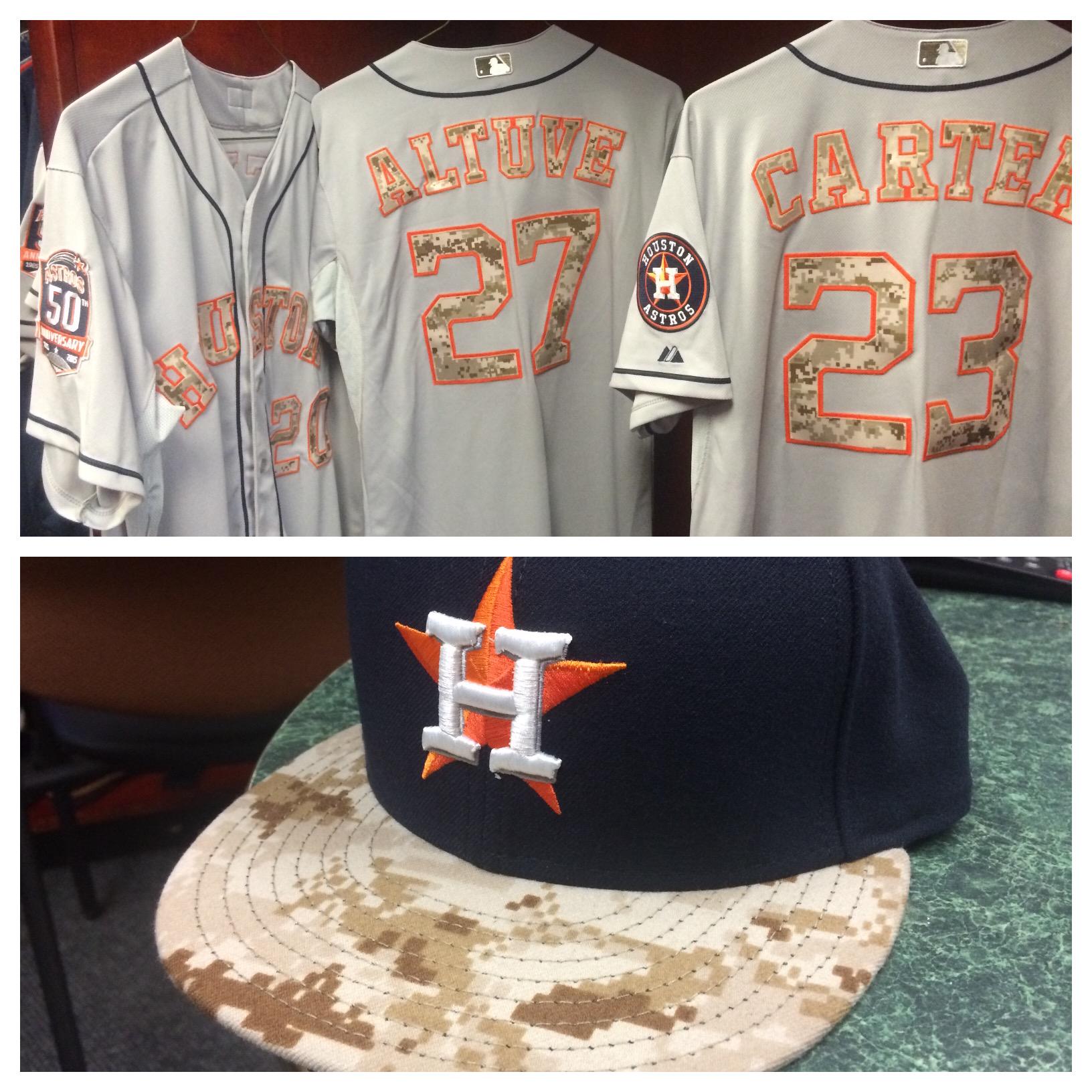 Houston Astros on X: #Astros will wear these special camo jerseys and caps  for #MemorialDay.  / X