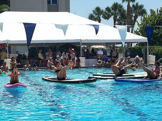 LetsGoTribal's tweet photo. #LetsGoTribal in Tampa Bay for the Paddle against Cancer at Treasure Island http://t.co/n4Z2NFlXUQ