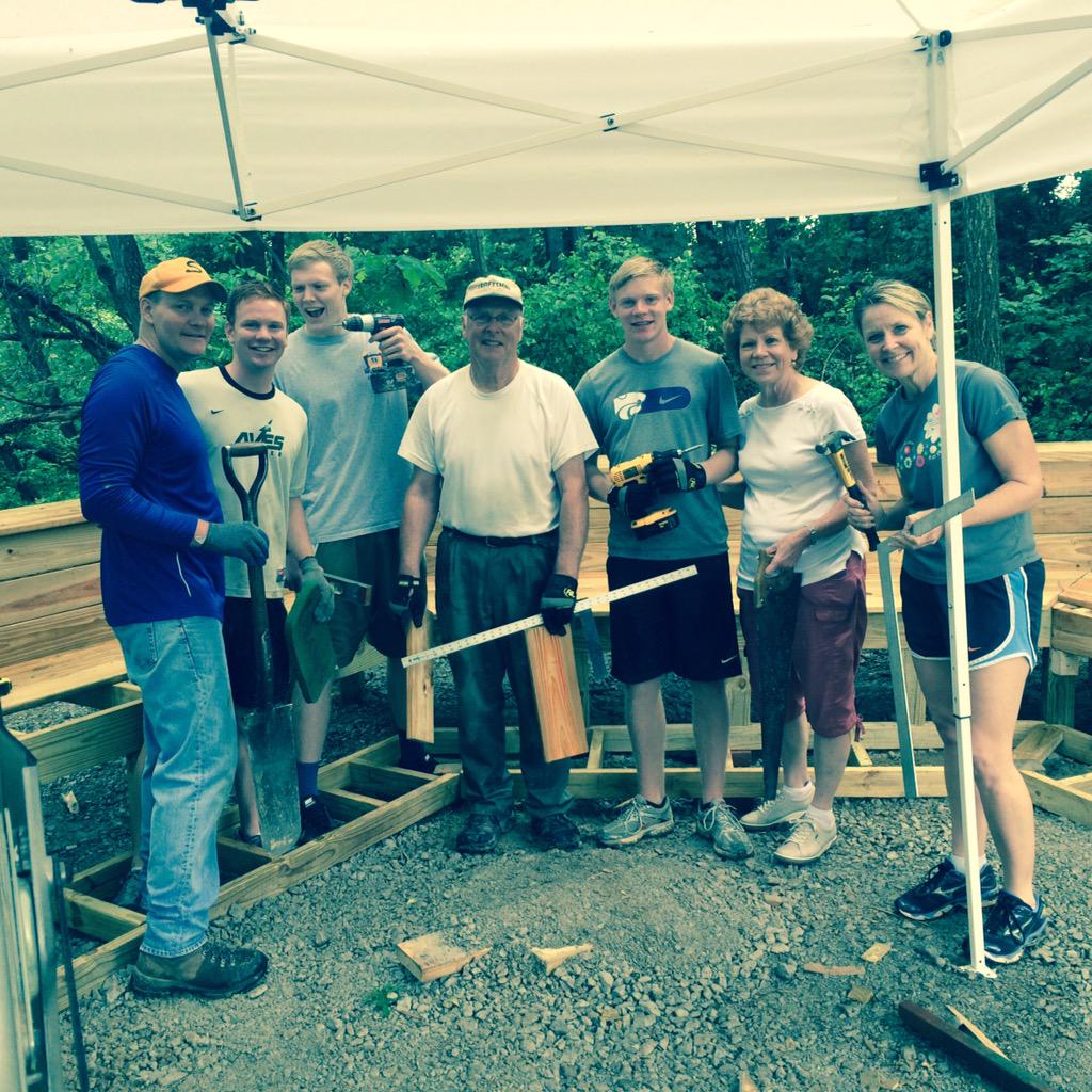 MJHill110's tweet photo. Great picture of the Hill family working on my little brother's Eagle Scout project this weekend #homestretch http://t.co/SNEqTx22IF