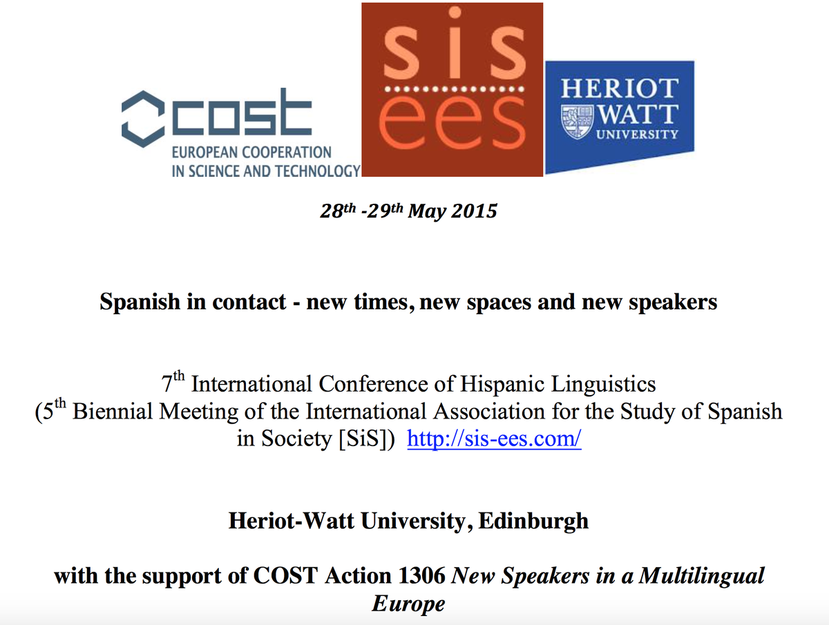 COSTNewSpeakers's tweet photo. Panel and roundtable discussion on #newspeakers of Spanish and Spanish in contact at #SiS2015 http://t.co/LNCTtfzuK3 http://t.co/RVa2Uupqsp