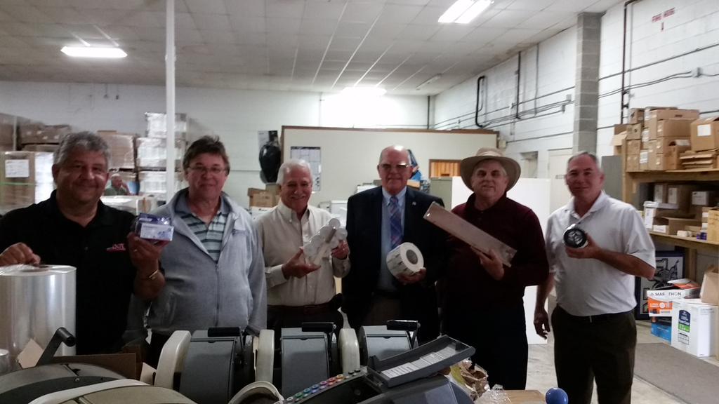 flxtite's tweet image. Flxtite AP-1 distributor shrinkwrap challenge.  Note wire brush on 8 rolls of printer ribbon. Training session fun!